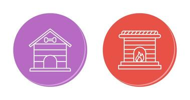 Dog House and Fireplace Icon vector