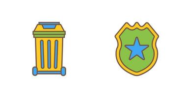 Gargage and Shield Icon vector