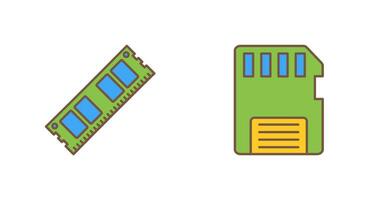 Ram and Memory Card Icon vector