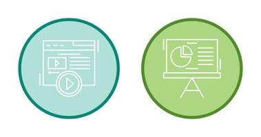 Video Content and Pie Chart Icon vector