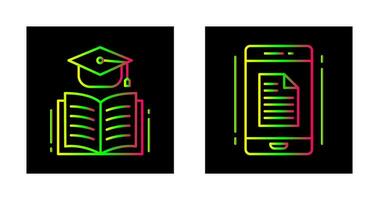 Graduation and Phone Icon vector