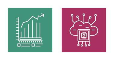 Bar Chart and Cloud Computing Icon vector