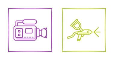 Airbrush and Video Camera Icon vector