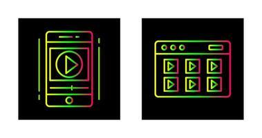 teléfono inteligente y en línea curso icono vector