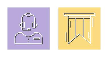 Customer Service and Bookmark Icon vector