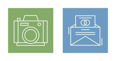 Photo Camera and Invitation Card Icon vector