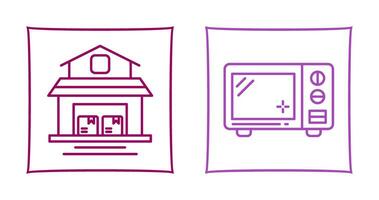 Warehouse and Microwave Icon vector