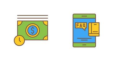 Time is Mony and Faq Icon vector