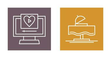 Wedding Video and Wedding Dinner Icon vector