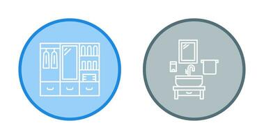 Wardrobe and Washbasin Icon vector