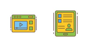 Video and Tablet Icon vector