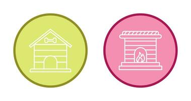 Dog House and Fireplace Icon vector