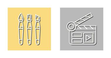 Brushes and Clapper Board Icon vector