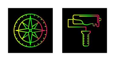 Compass and Roller Icon vector