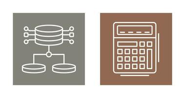 Structured Data and Calculator Icon vector