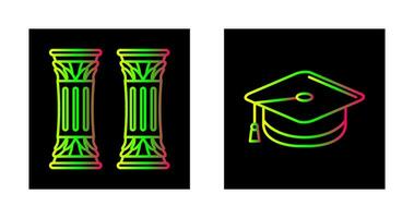 Column and Mortarboard Icon vector