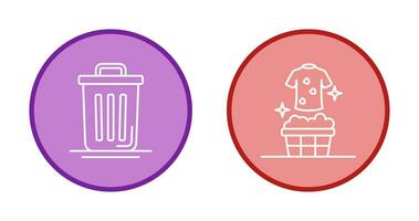 Trash Can and Laundary Icon vector