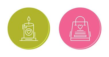 Candle and Gift Bag Icon vector