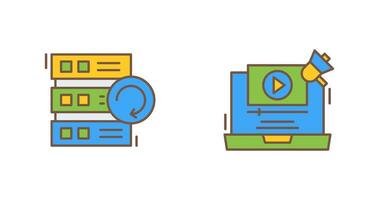 Backup and Video Marketing Icon vector