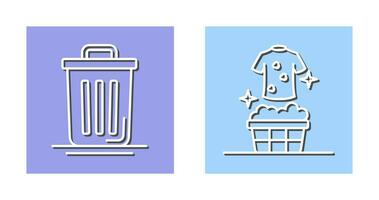 Trash Can and Laundary Icon vector