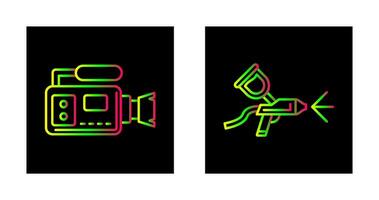 Airbrush and Video Camera Icon vector
