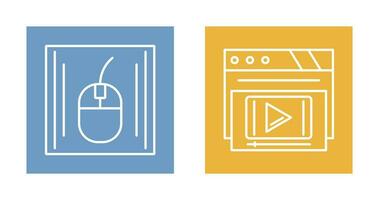 Mouse and Video Player Icon vector