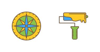 Compass and Roller Icon vector