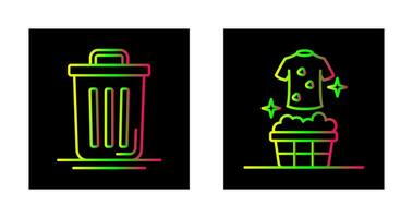 Trash Can and Laundary Icon vector