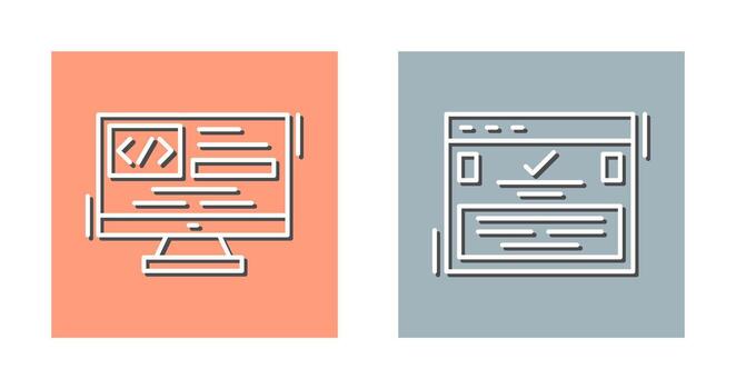 codificación y completar icono vector