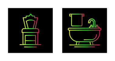 Chair and Bathtub Icon vector