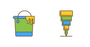 Paint Bucket and Fine tip Pen Icon vector