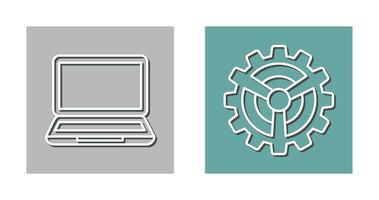 Laptop and Setting Icon vector