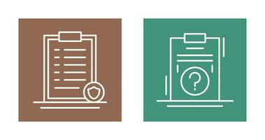 List Protection and Question Icon vector