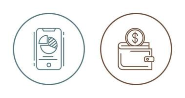 Pie Chart and Wallet Icon vector