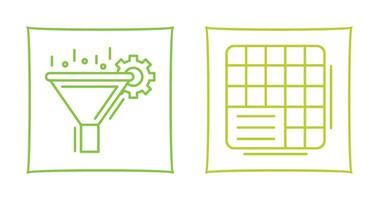 Filtering and Table Data Icon vector