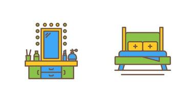 vendaje mesa y cama icono vector