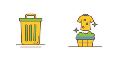 Trash Can and Laundary Icon vector