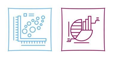 Plot and Pie Chart Icon vector