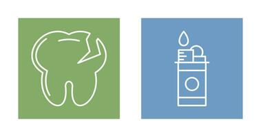 Tooth and Lighter Icon vector