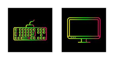 Keyboard and LCD Icon vector