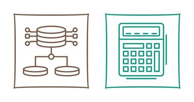 Structured Data and Calculator Icon vector