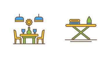 Iron Board and Table Icon vector