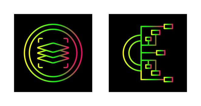 Layers and Flowchart Icon vector