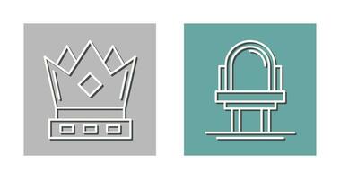 Crown and Mirror Icon vector