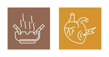 Heart Attack and hashtray Icon vector