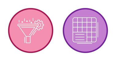 Filtering and Table Data Icon vector