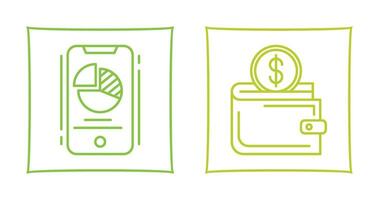 Pie Chart and Wallet Icon vector