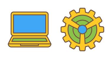 Laptop and Setting Icon vector