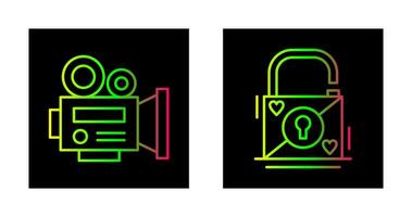 Padlock and Video  Icon vector