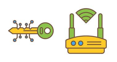 llave y Wifi icono vector